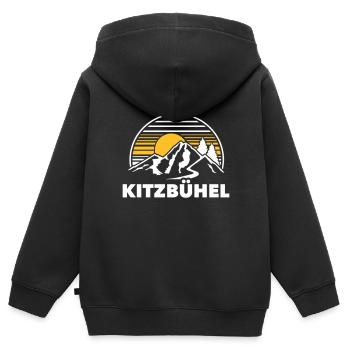 Kitzbühel - Kinder Premium Organic Zip Hoodie - Schwarz - Hinten - AI Model Kid Male (0cm)