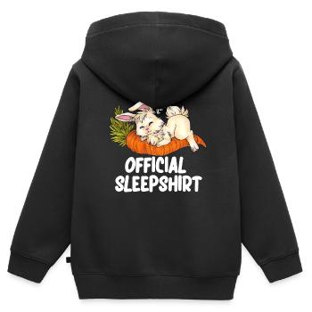 Schlafshirt Schlafen Niedlich Hase Chibi Kaninchen - Kinder Premium Organic Zip Hoodie - Schwarz - Hinten - AI Model Kid Male (0cm)
