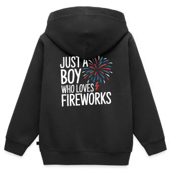 Pyrotechniker Feuerwerk Pyrotechnik - Kinder Premium Organic Zip Hoodie - Schwarz - Hinten - AI Model Kid Male (0cm)