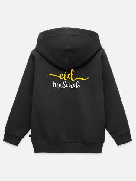 Eid Mubarak - Kinder Premium Organic Zip Hoodie - Schwarz