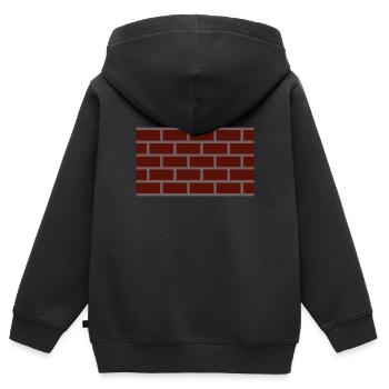 Mauer Wand Maurer - Kinder Premium Organic Zip Hoodie - Schwarz - Hinten - AI Model Kid Male (0cm)