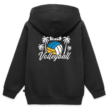 Beachvolleyball - Kinder Premium Organic Zip Hoodie - Schwarz - Hinten - AI Model Kid Male (0cm)