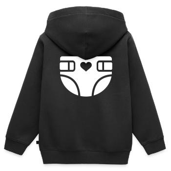 infant - Kids Premium Organic Zip-up Hoodie - black - Back - AI Model Kid Male (0cm)