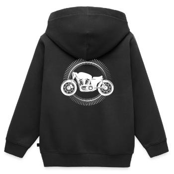 Motorrad - motorbike / Freedom Rider - Kinder Premium Organic Zip Hoodie - Schwarz - Hinten - AI Model Kid Male (0cm)