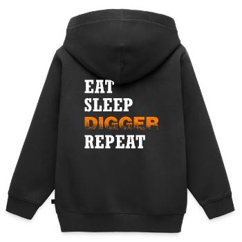 Bagger Baggerschaufel Baggerfahrer "digger" - Kinder Premium Organic Zip Hoodie - Schwarz - Hinten - AI Model Kid Male (0cm)