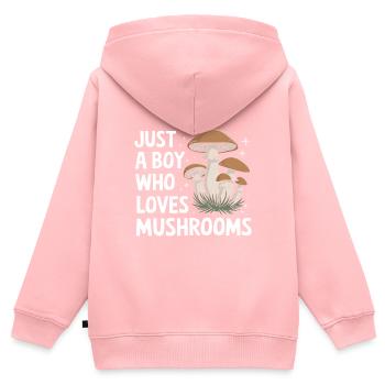 Pilz Pilze Funghi Champignon - Kinder Premium Organic Zip Hoodie - Rosa - Hinten - AI Model Kid Female (0cm)