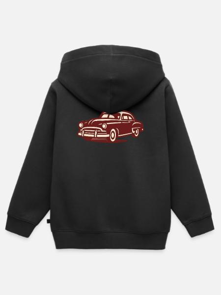 Oldtimer - Kinder Premium Organic Zip Hoodie - Schwarz