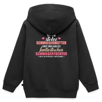 Schwiegermutter - Kinder Premium Organic Zip Hoodie - Schwarz - Hinten - AI Model Kid Male (0cm)