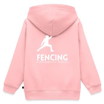 Fencing Shirt Fencing Sport Fechten Fechter Spruch - Kids Premium Organic Zip-up Hoodie - rose - Back - AI Model Kid Female (0cm)