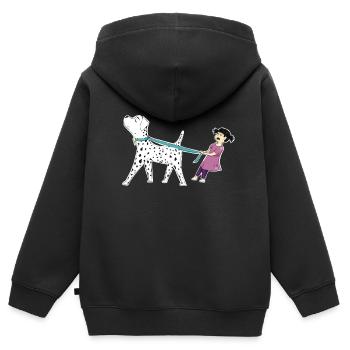 Dalmatian and monster's granddaughter and company - Kids Premium Organic Zip-up Hoodie - black - Back - AI Model Kid Male (0cm)