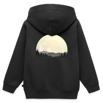 HarzMonde (Brocken-Edition) - Sweat Premium à capuche zippé enfant bio - noir - Dos - AI Model Kid Male (0cm)