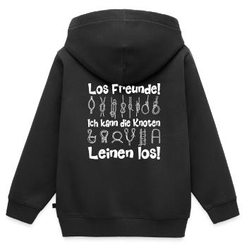 Leinen los! - Kinder Premium Organic Zip Hoodie - Schwarz - Hinten - AI Model Kid Male (0cm)