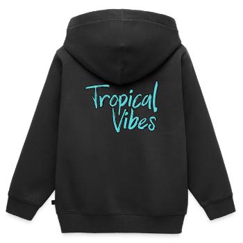 Sommerurlaub, in den Tropen, gute Stimmung - Kinder Premium Organic Zip Hoodie - Schwarz - Hinten - AI Model Kid Male (0cm)