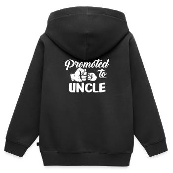 promoted to uncle - Kids Premium Organic Zip-up Hoodie - black - Back - AI Model Kid Male (0cm)