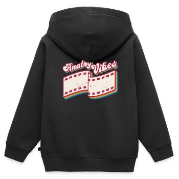 Retro Photographer Vintage Analog Vibes - Kinder Premium Organic Zip Hoodie - Schwarz - Hinten - AI Model Kid Male (0cm)