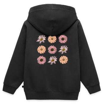 Blume pastell Blume Blumen pastell Blumen flieder - Kinder Premium Organic Zip Hoodie - Schwarz - Hinten - AI Model Kid Male (0cm)