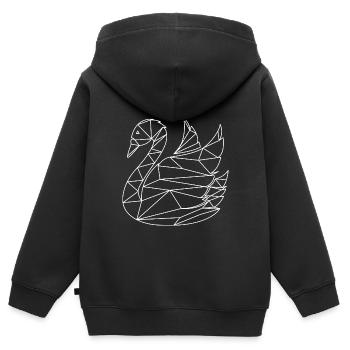 Schwan - Kinder Premium Organic Zip Hoodie - Schwarz - Hinten - AI Model Kid Male (0cm)