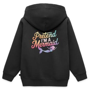 Sirène Fable Sirènes Conte de fées - Sweat Premium à capuche zippé enfant bio - noir - Dos - AI Model Kid Male (0cm)