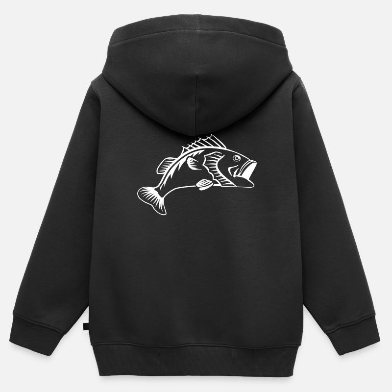 perche - Sweat Premium à capuche zippé enfant bio - noir