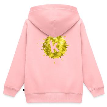 fleck gelb k - Kinder Premium Organic Zip Hoodie - Rosa - Hinten - AI Model Kid Female (0cm)