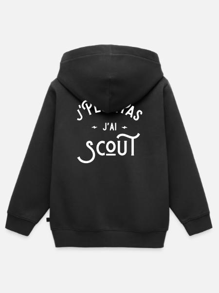 je peux pas j'ai scout cadeau citations humour - Sweat Premium à capuche zippé enfant bio - noir