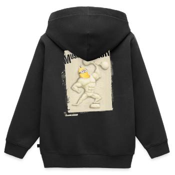 Minions Kevin Muscle Beach - Kids Premium Organic Zip-up Hoodie - black - Back - AI Model Kid Male (0cm)