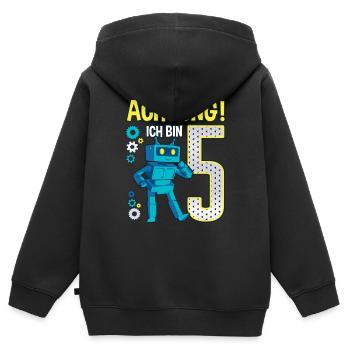 5. Geburtstag kleiner Roboter 5 Jahre alt Robotik - Kinder Premium Organic Zip Hoodie - Schwarz - Hinten - AI Model Kid Male (0cm)