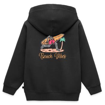 Strand Vibes Skelett Palmen, Urlaub, Strand - Kinder Premium Organic Zip Hoodie - Schwarz - Hinten - AI Model Kid Male (0cm)