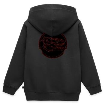 Crâne fossile de Daspletosaurus - Sweat Premium à capuche zippé enfant bio - noir - Dos - AI Model Kid Male (0cm)