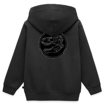 Tyrannosaurus Rex Fossil - Kinder Premium Organic Zip Hoodie - Schwarz - Hinten - AI Model Kid Male (0cm)