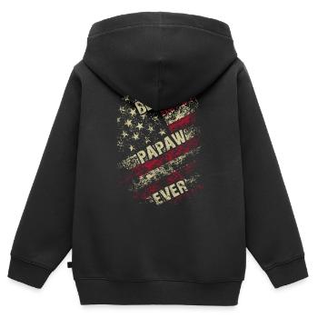Großvater US-Flagge Bester Papa aller Zeiten Vatertag - Kinder Premium Organic Zip Hoodie - Schwarz - Hinten - AI Model Kid Male (0cm)