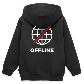 Offline - Kinder Premium Organic Zip Hoodie - Schwarz - Hinten - AI Model Kid Male (0cm)
