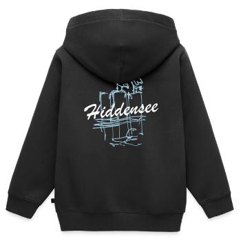 Hiddensee Ostsee Möwen Insel I love Hiddensee - Kinder Premium Organic Zip Hoodie - Schwarz - Hinten - AI Model Kid Male (0cm)