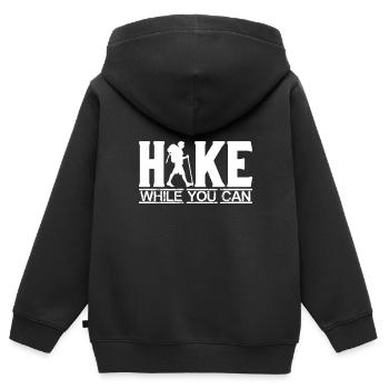 wandern wandern - Kinder Premium Organic Zip Hoodie - Schwarz - Hinten - AI Model Kid Male (0cm)