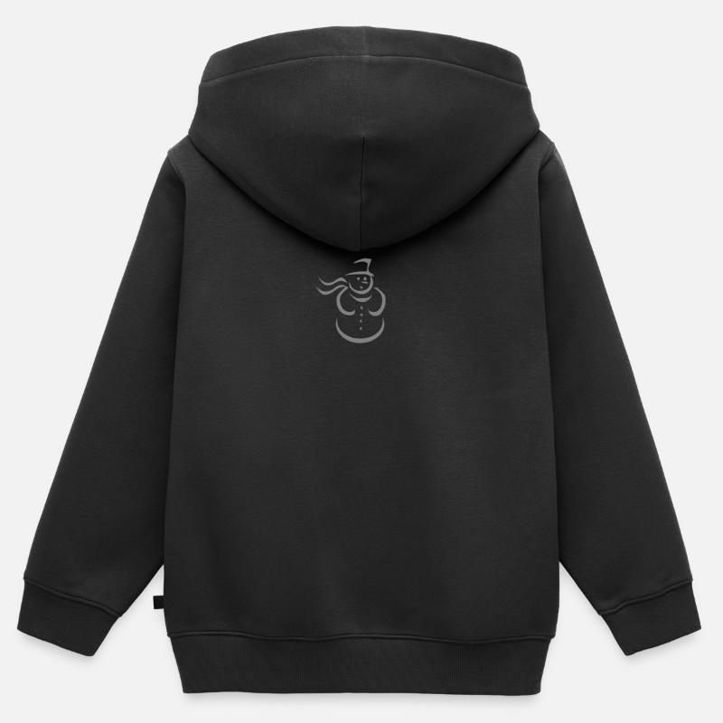 bonhomme de neige - Sweat Premium à capuche zippé enfant bio - noir