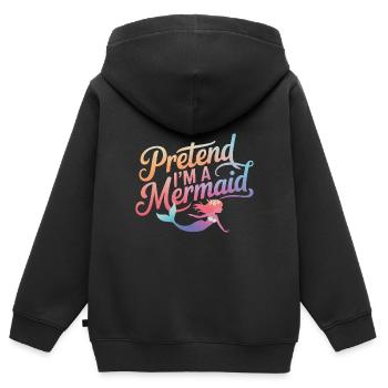 Sirène Fable Sirènes Conte de fées - Sweat Premium à capuche zippé enfant bio - noir - Dos - AI Model Kid Male (0cm)