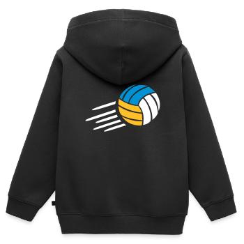 Beachvolleyball - Kinder Premium Organic Zip Hoodie - Schwarz - Hinten - AI Model Kid Male (0cm)