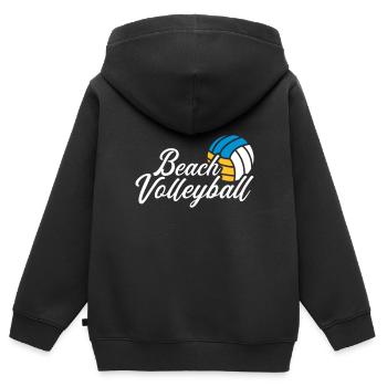 Beachvolleyball - Kinder Premium Organic Zip Hoodie - Schwarz - Hinten - AI Model Kid Male (0cm)