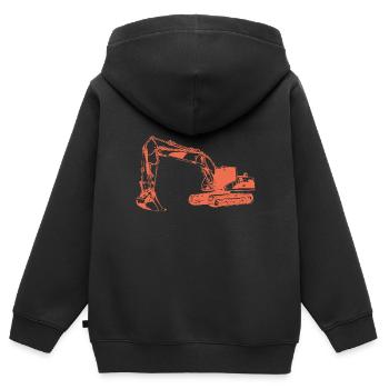 Exkavator silhouette cadeau de dragage - Sweat Premium à capuche zippé enfant bio - noir - Dos - AI Model Kid Male (0cm)