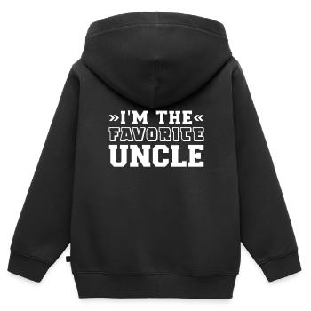 oncle - Sweat Premium à capuche zippé enfant bio - noir - Dos - AI Model Kid Male (0cm)