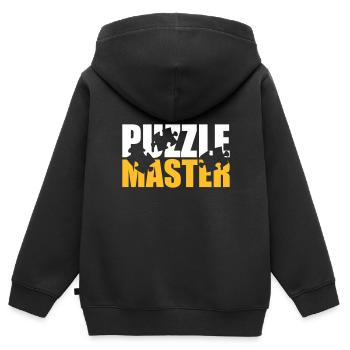 Puzzle - Sweat Premium à capuche zippé enfant bio - noir - Dos - AI Model Kid Male (0cm)