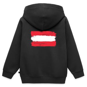 Österreich - Kinder Premium Organic Zip Hoodie - Schwarz - Hinten - AI Model Kid Male (0cm)