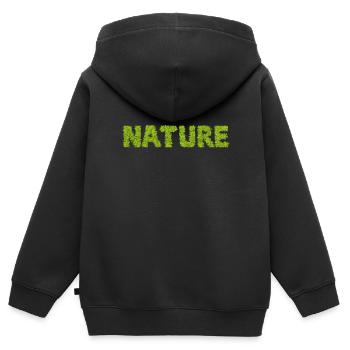 Natur - Kinder Premium Organic Zip Hoodie - Schwarz - Hinten - AI Model Kid Male (0cm)