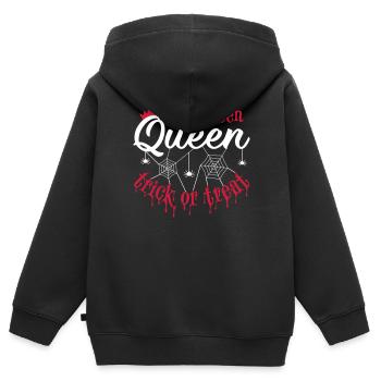 Halloween Queen - trick or treat - Kinder Premium Organic Zip Hoodie - Schwarz - Hinten - AI Model Kid Male (0cm)