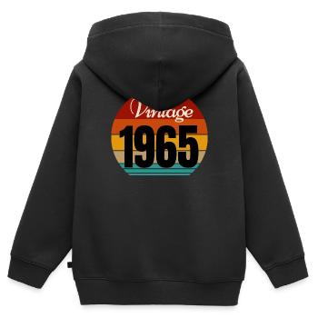Jahrgang 1965 - Kinder Premium Organic Zip Hoodie - Schwarz - Hinten - AI Model Kid Male (0cm)