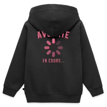 Avocate en cours - Sweat Premium à capuche zippé enfant bio - noir - Dos - AI Model Kid Male (0cm)