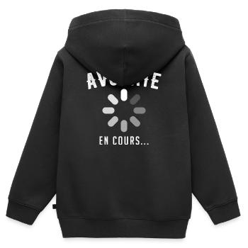 Avocate en cours - Sweat Premium à capuche zippé enfant bio - noir - Dos - AI Model Kid Male (0cm)