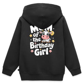 Éleveur de vaches Ferme Éleveur de vaches - Sweat Premium à capuche zippé enfant bio - noir - Dos - AI Model Kid Male (0cm)