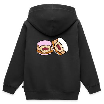 Berliner Krapfen Pfannkuchen Marmelade - Kinder Premium Organic Zip Hoodie - Schwarz - Hinten - AI Model Kid Male (0cm)