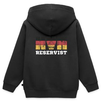 NVA reservist DDR Ostdeutschland Geschenk Ossi - Kinder Premium Organic Zip Hoodie - Schwarz - Hinten - AI Model Kid Male (0cm)